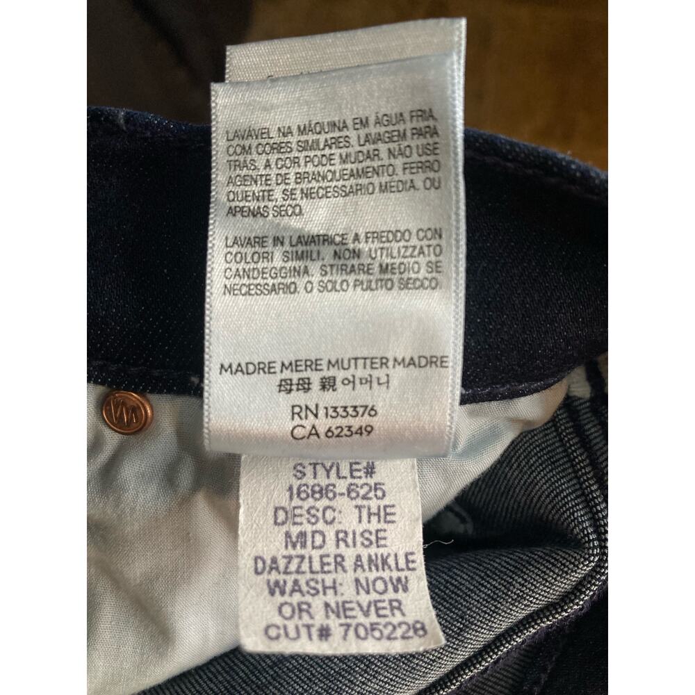Mother Jeans: The Mid Rise Dazzler Ankle Blue Dark Wash Denim size 25 - Picture 11 of 15